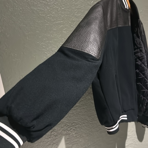 Pittsburgh Steelers varsity bomber letterman black white stripe Jacket - Picture 3 of 10